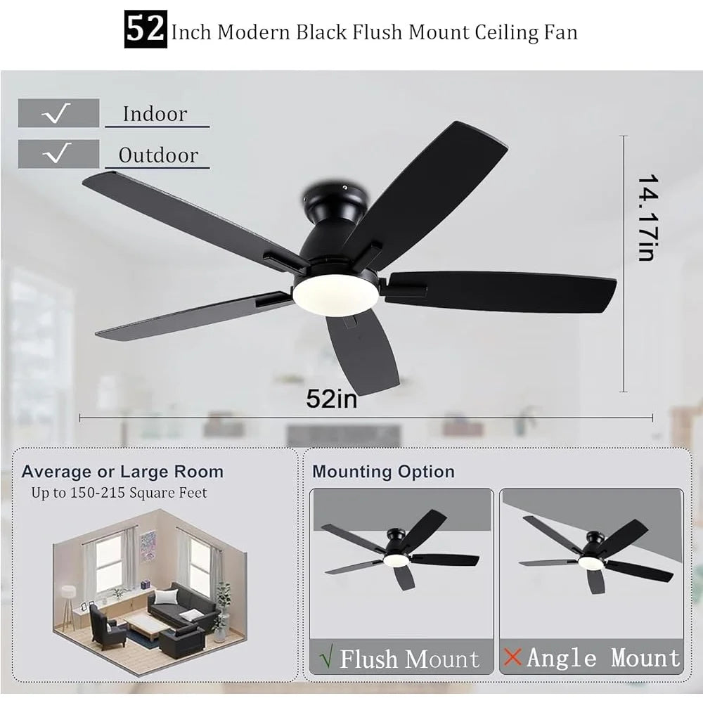 52 Inch Ceiling Fan with Light