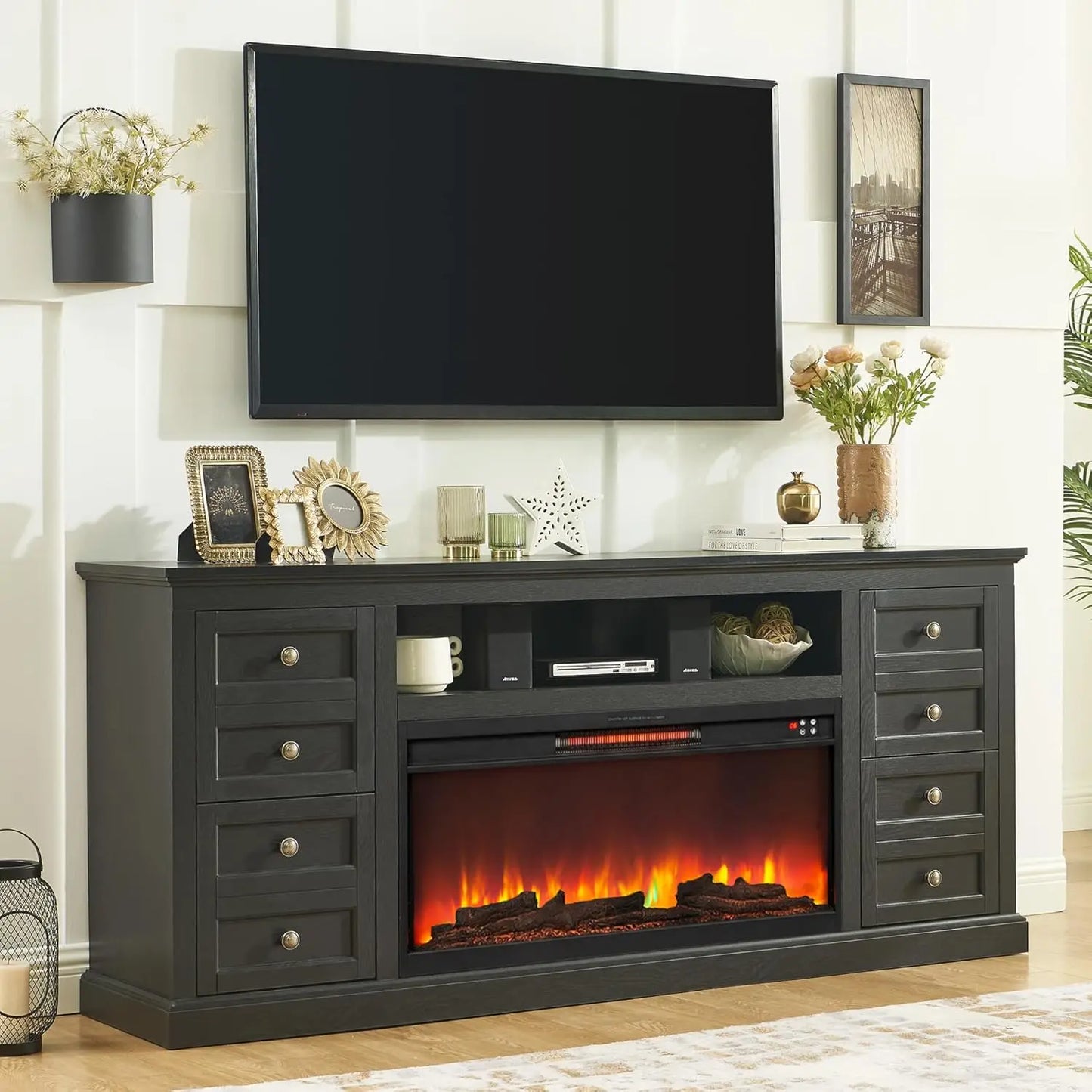 70" Fireplace TV Stand for 80" TVs