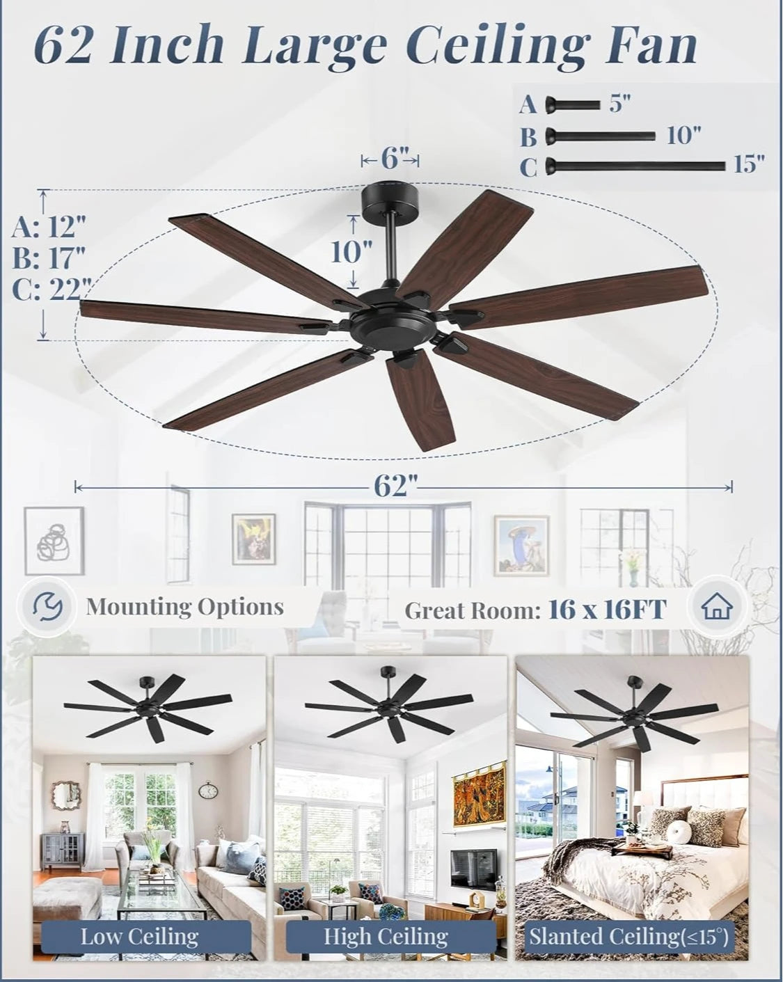 62" Ceiling Fan