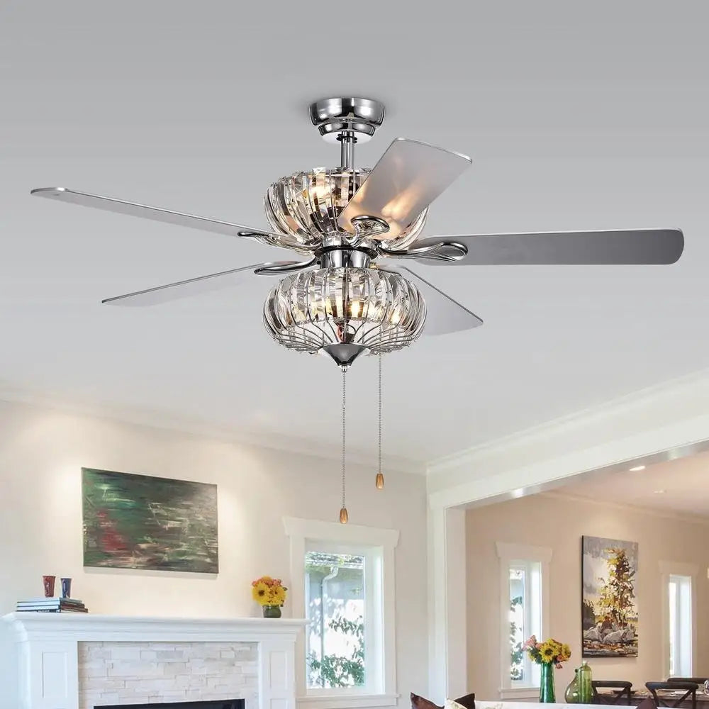 6-Light Crystal Ceiling Fan
