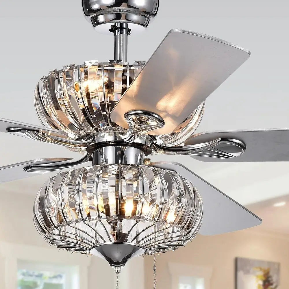 6-Light Crystal Ceiling Fan