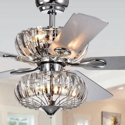 6-Light Crystal Ceiling Fan
