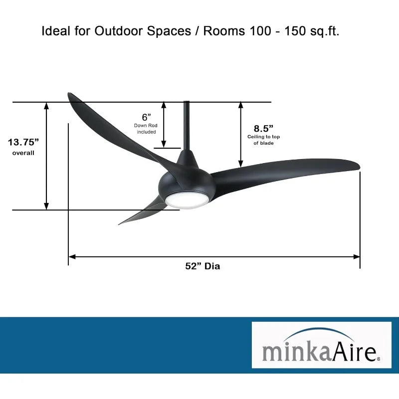 52" Ceiling fan with light