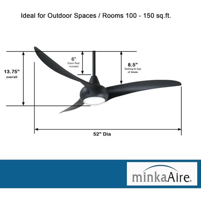 52" Ceiling fan with light