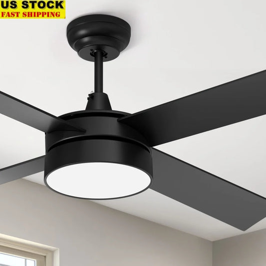48" Black Ceiling Fan with Light