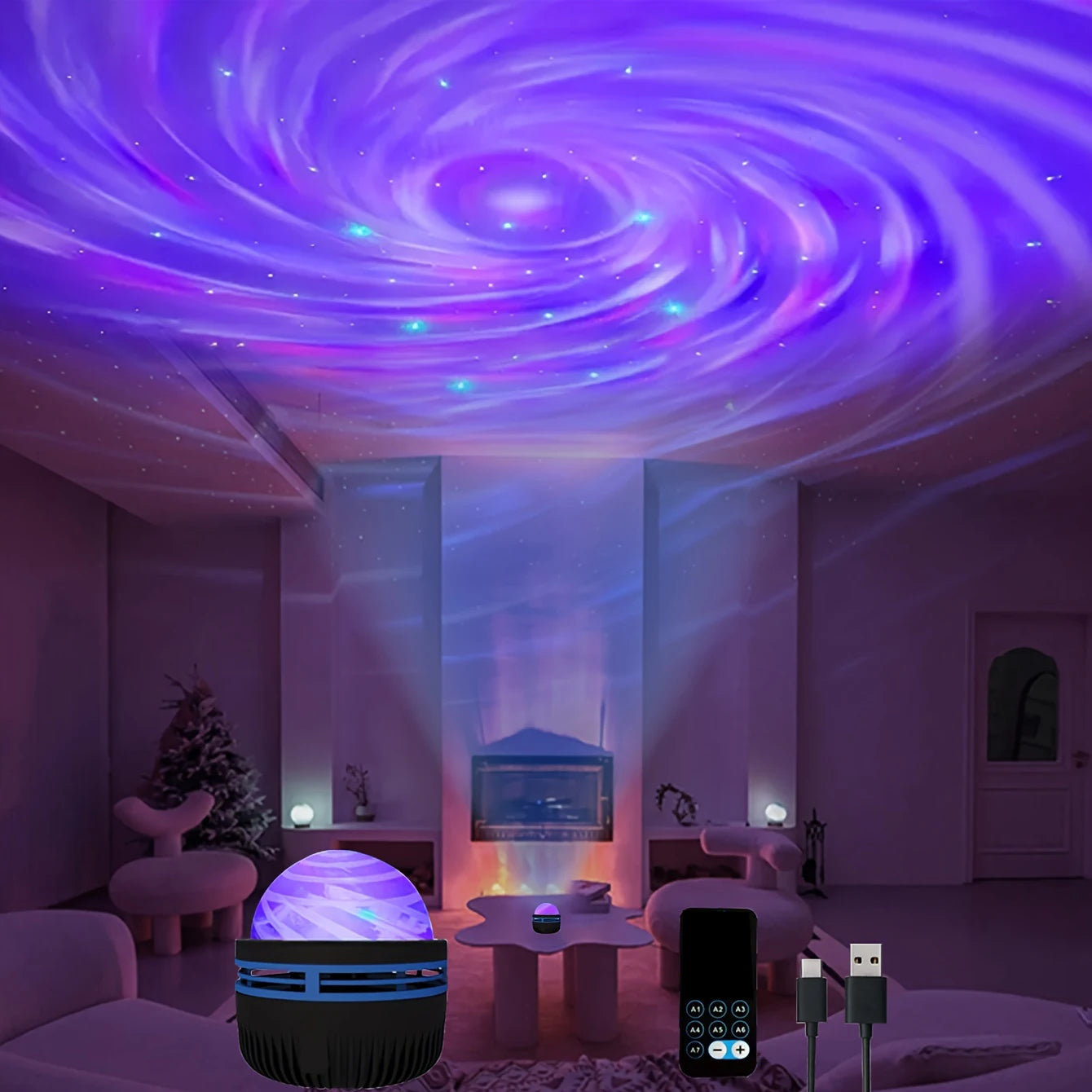 LED Galaxy Projection Light