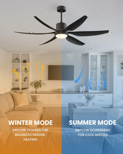 66" Large Ceiling Fan with Light