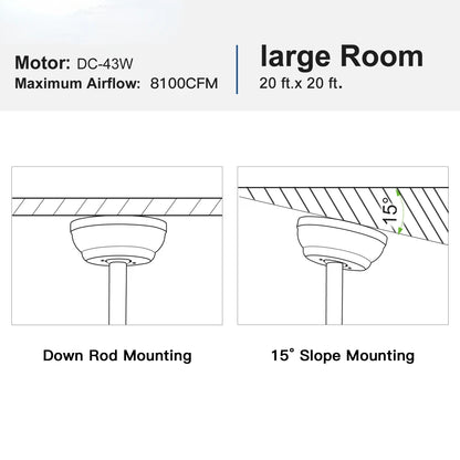 72"  Smart Ceiling Fan Light