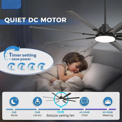 84" Smart Ceiling Fan With Light