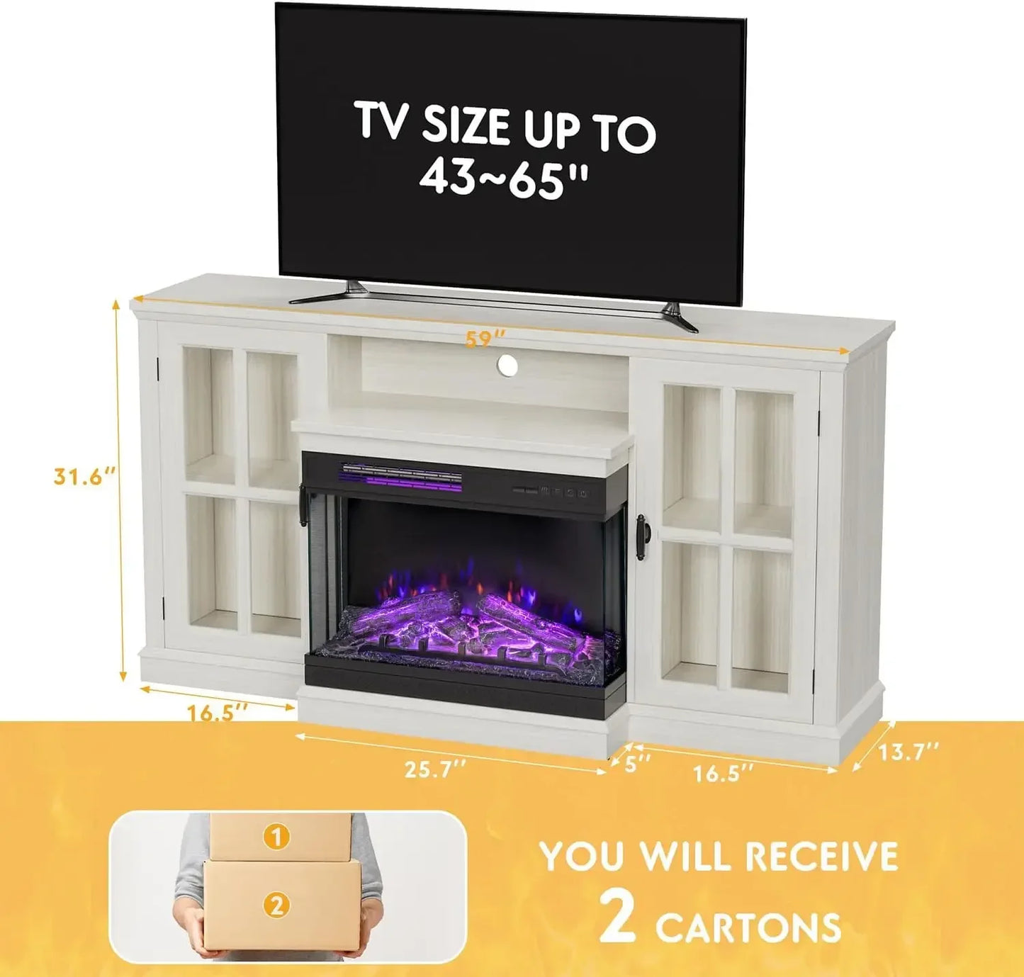 Fireplace TV Stand for TVs up to 65'