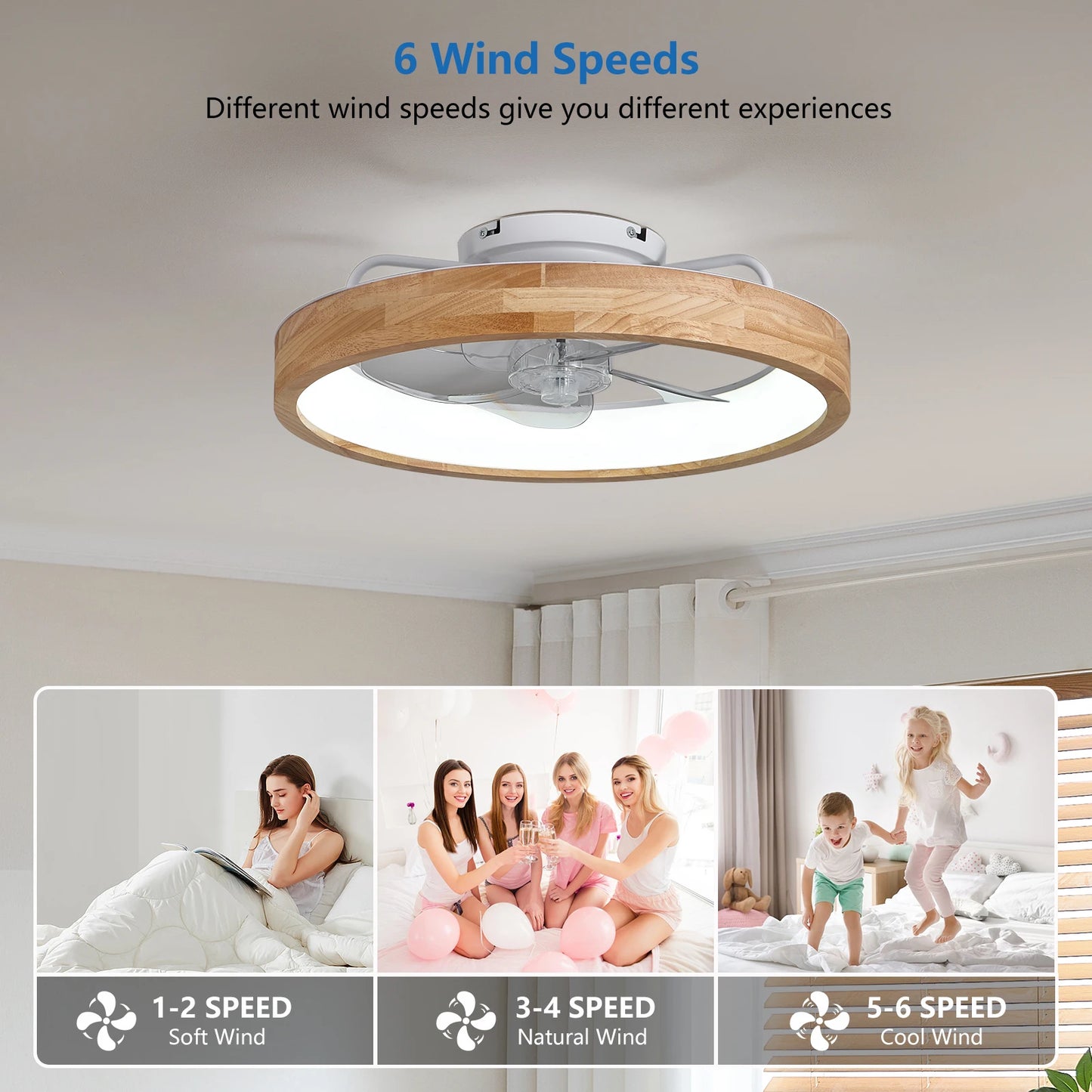 20'' Low Profile Ceiling Fans with Lights
