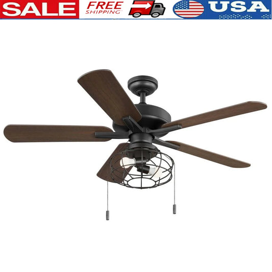 52" Industrial Cage Ceiling Fan with light