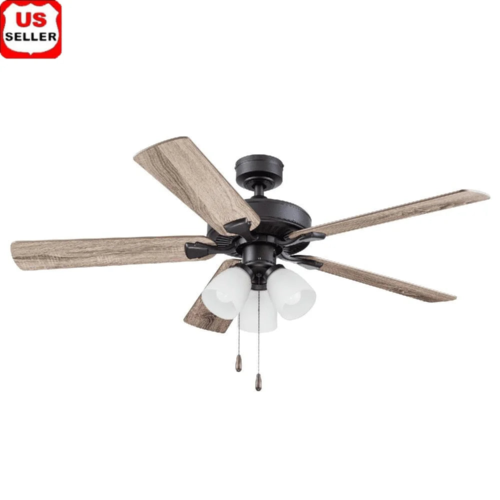 52" Ceiling Fan with Frosted Glass Light