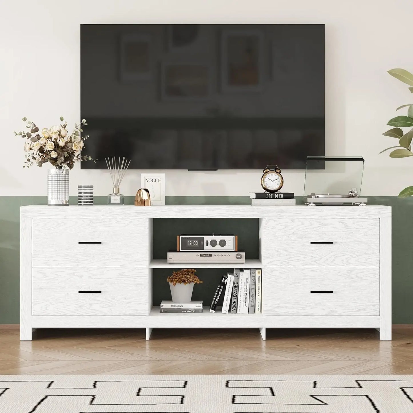 Farmhouse TV Stand for 75+ Inch TVs,