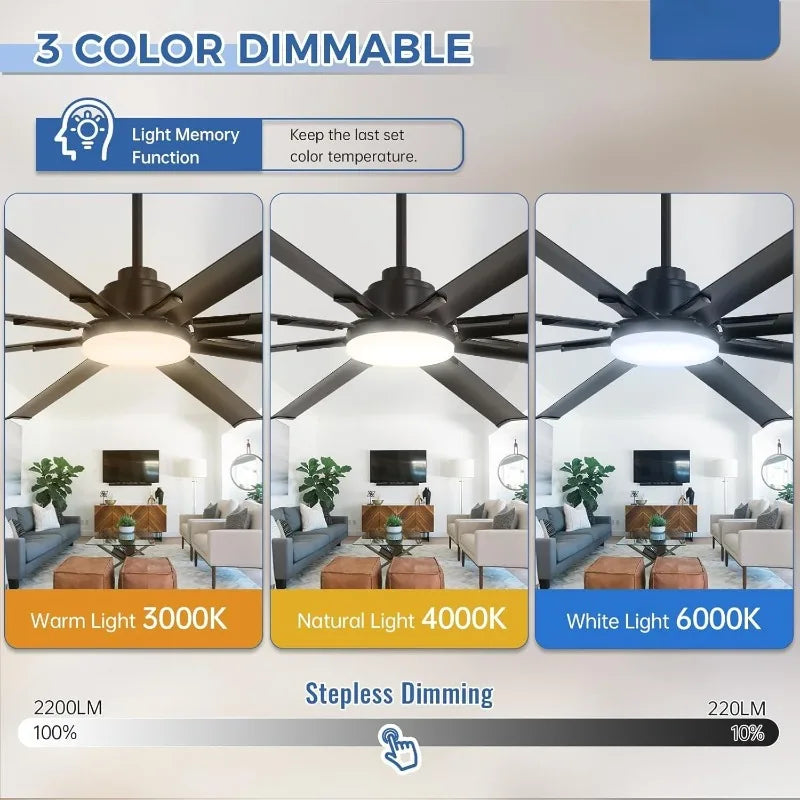 84" Smart Ceiling Fan With Light