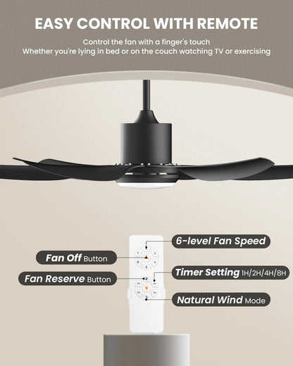 66" Large Ceiling Fan with Light
