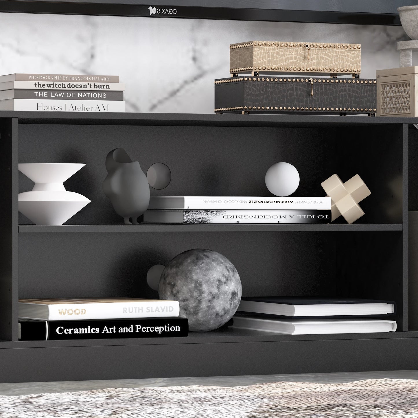 81.1'' modern wall unit 4-door TV stand