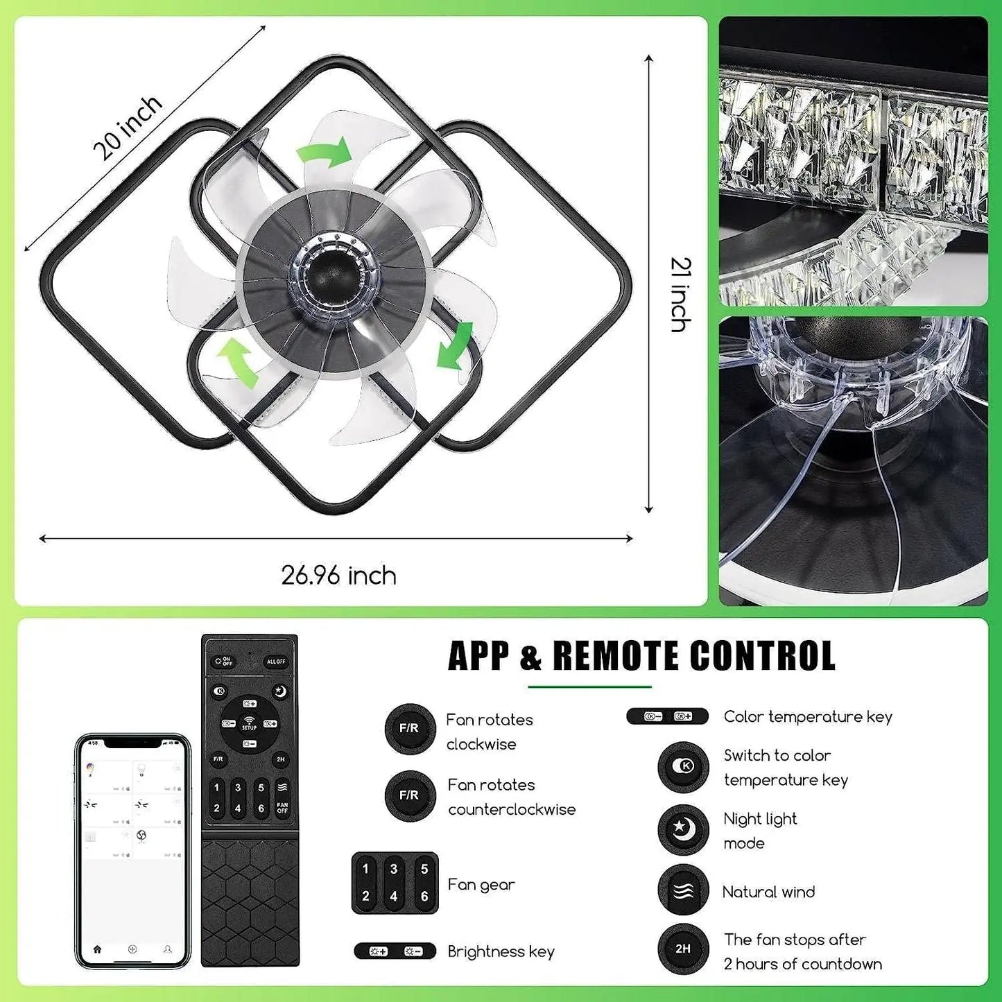 27" Ceiling Fans with Lights