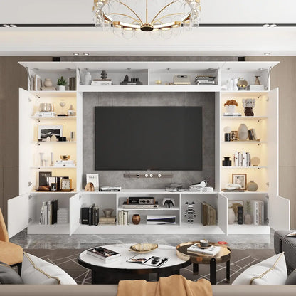 114" Large Wall Unit Entertainment Center