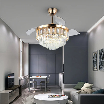 42" Crystal Ceiling Fan With Light