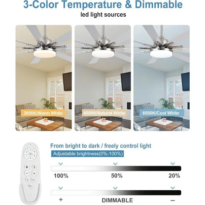72" Large Ceiling Fans with Lights
