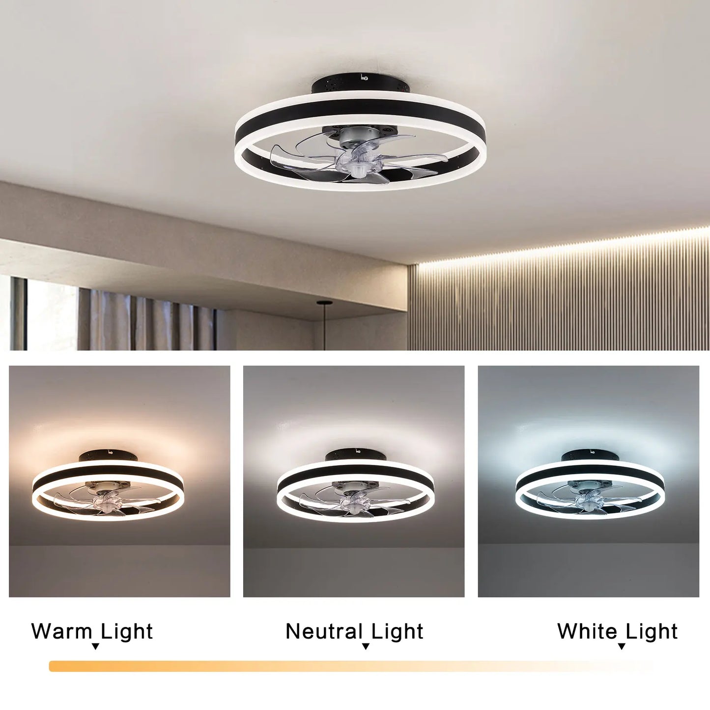 20" Modern Ceiling Fan Light