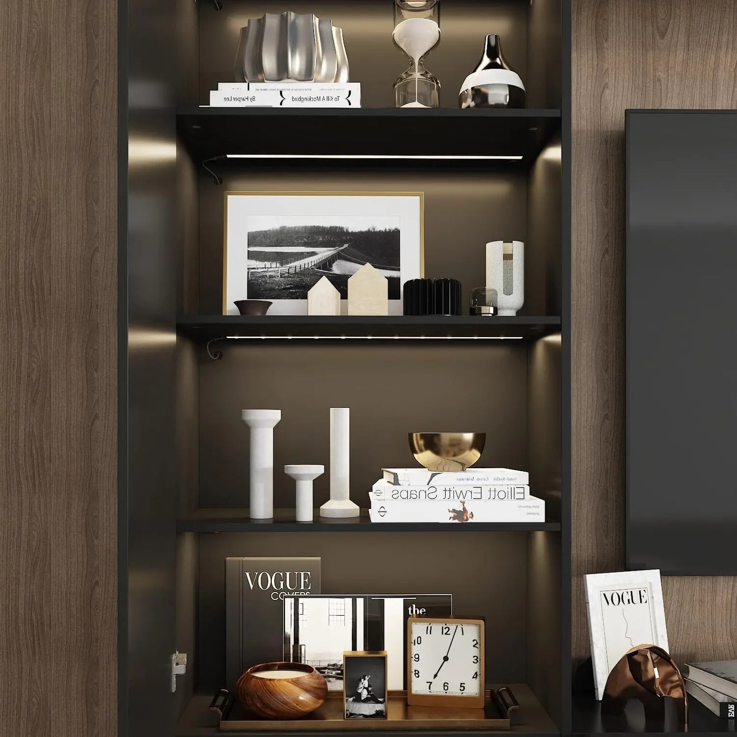 114" Large Wall Unit Entertainment Center