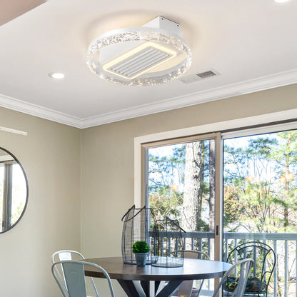 19.7" Modern Crystal LED Ceiling Fan with Light