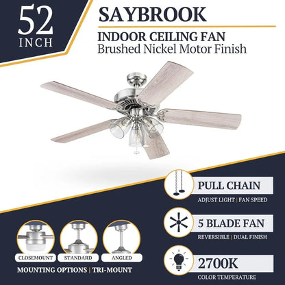 52 Inch Ceiling Fan with Light