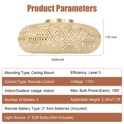 20" Vintage Cage Ceiling Fan