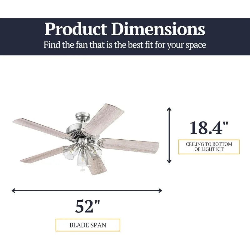 52 Inch Ceiling Fan with Light