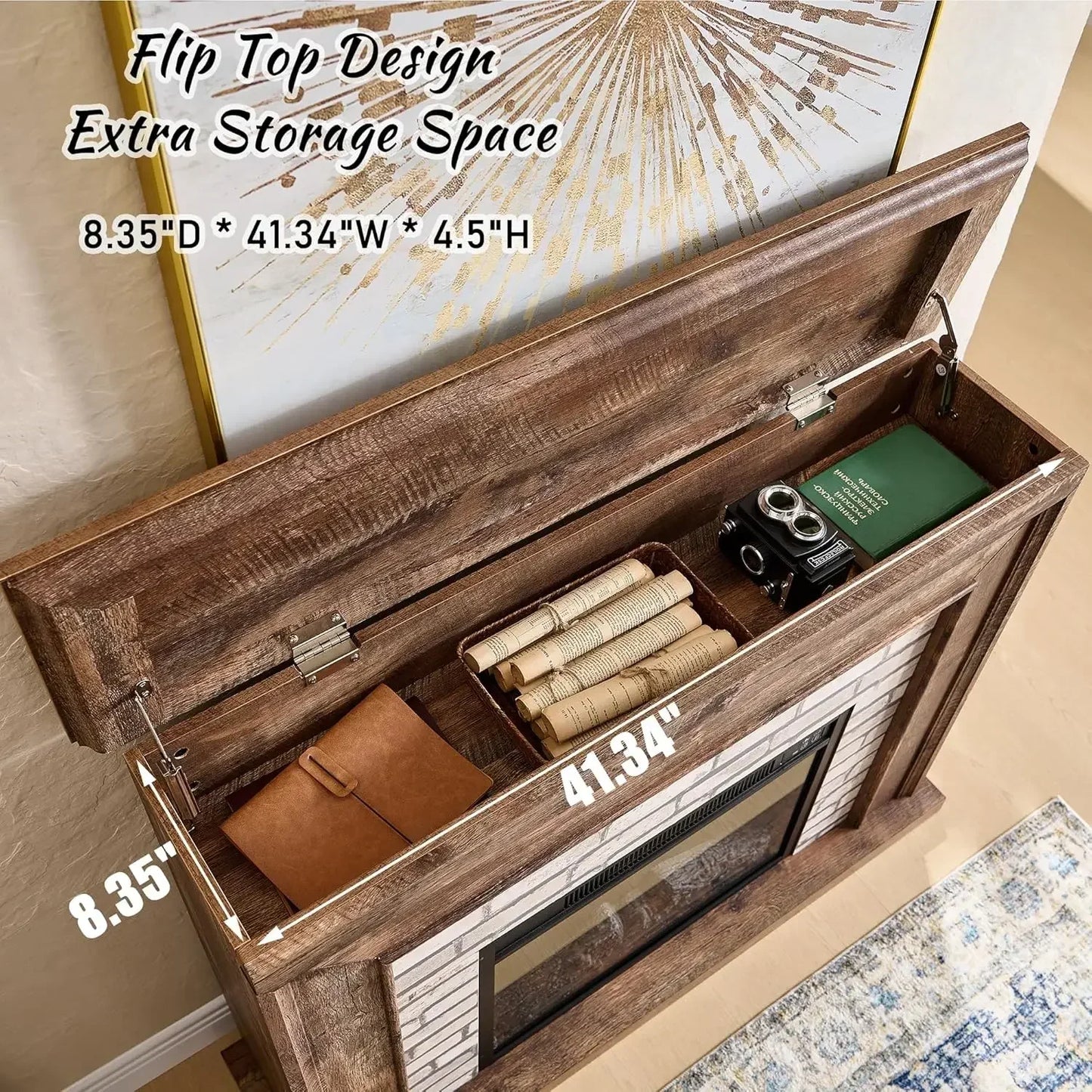 Electric Fireplace Heater, TV Stand