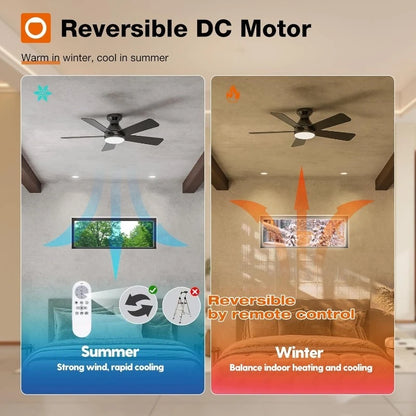 42 Inch Low Profile Ceiling Fan with Light