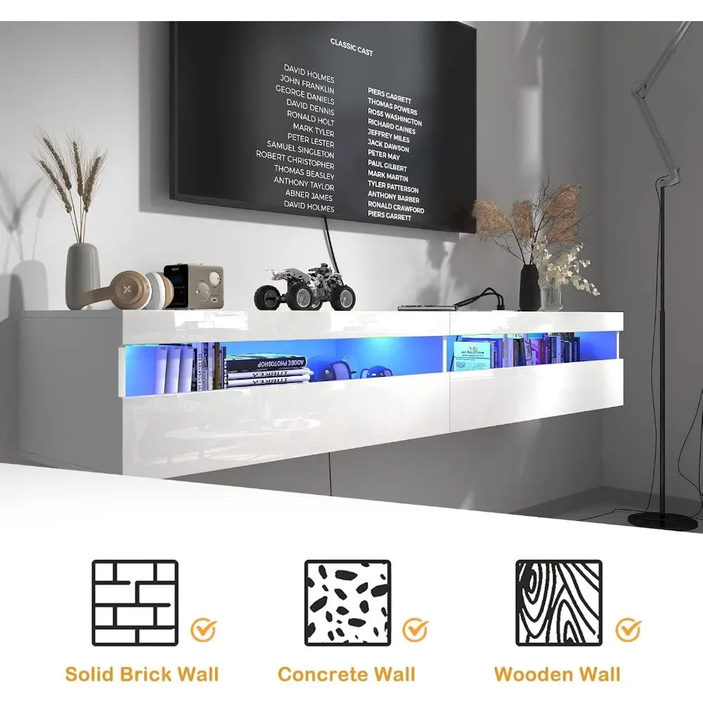 Wall Mounted TV Shelf  71" Modern Entertainment Center