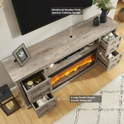 70" Fireplace TV Stand for 80" TVs