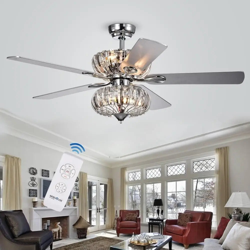6-Light Crystal Ceiling Fan