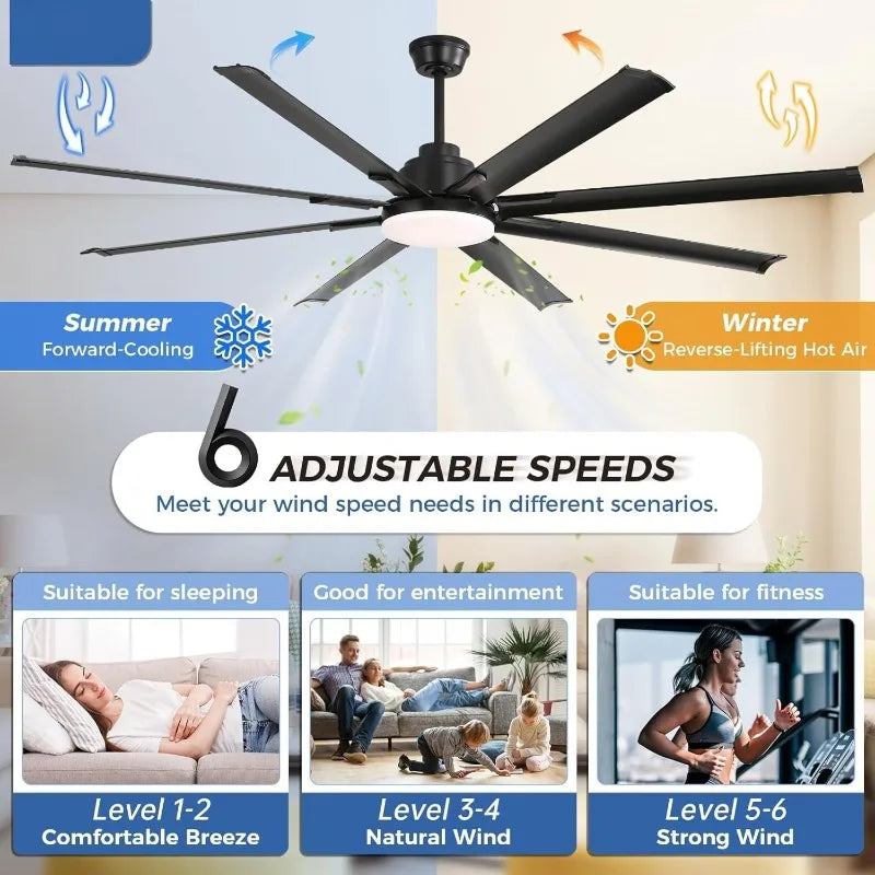 84" Smart Ceiling Fan With Light