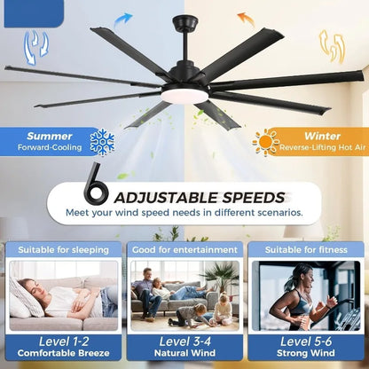 84" Smart Ceiling Fan With Light