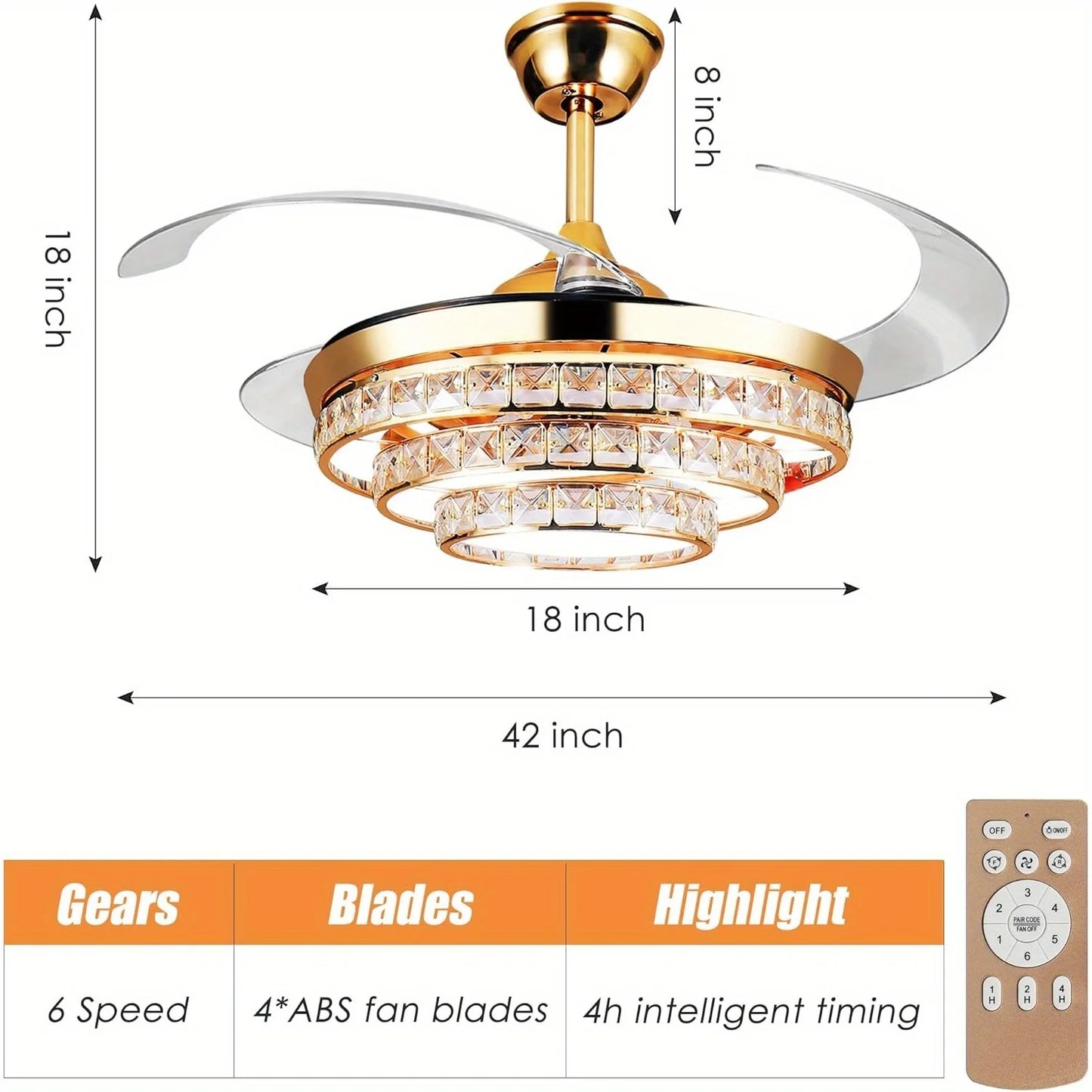 42'' Ceiling Fans with Lights
