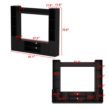 81.1'' modern wall unit 4-door TV stand