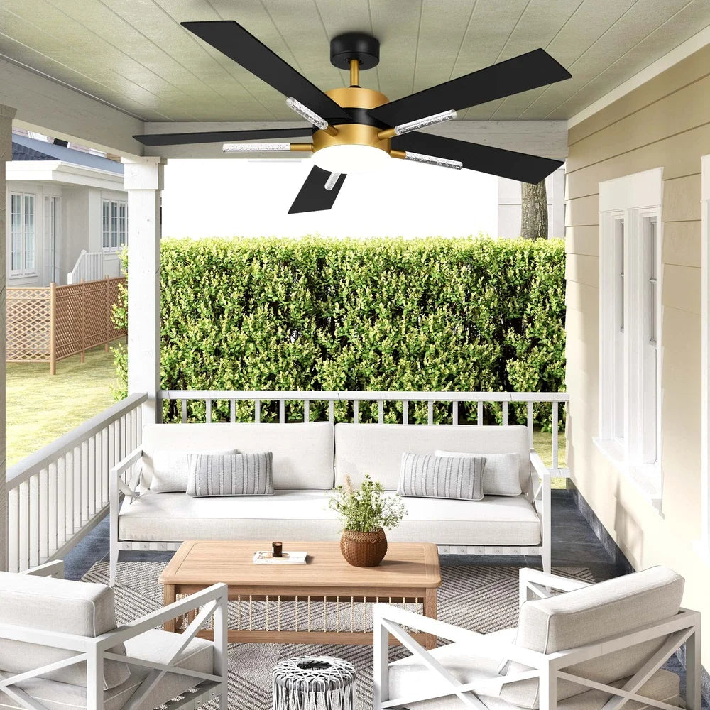 60" Crystal Ceiling Fan with Light