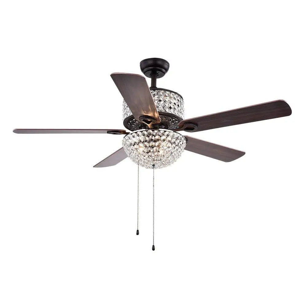 52 inch 6 Light Crystal Ceiling Fan