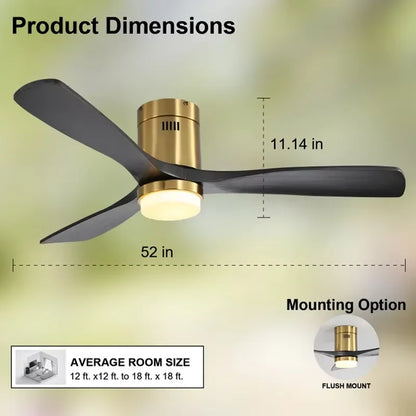 52" ceiling fan with LED