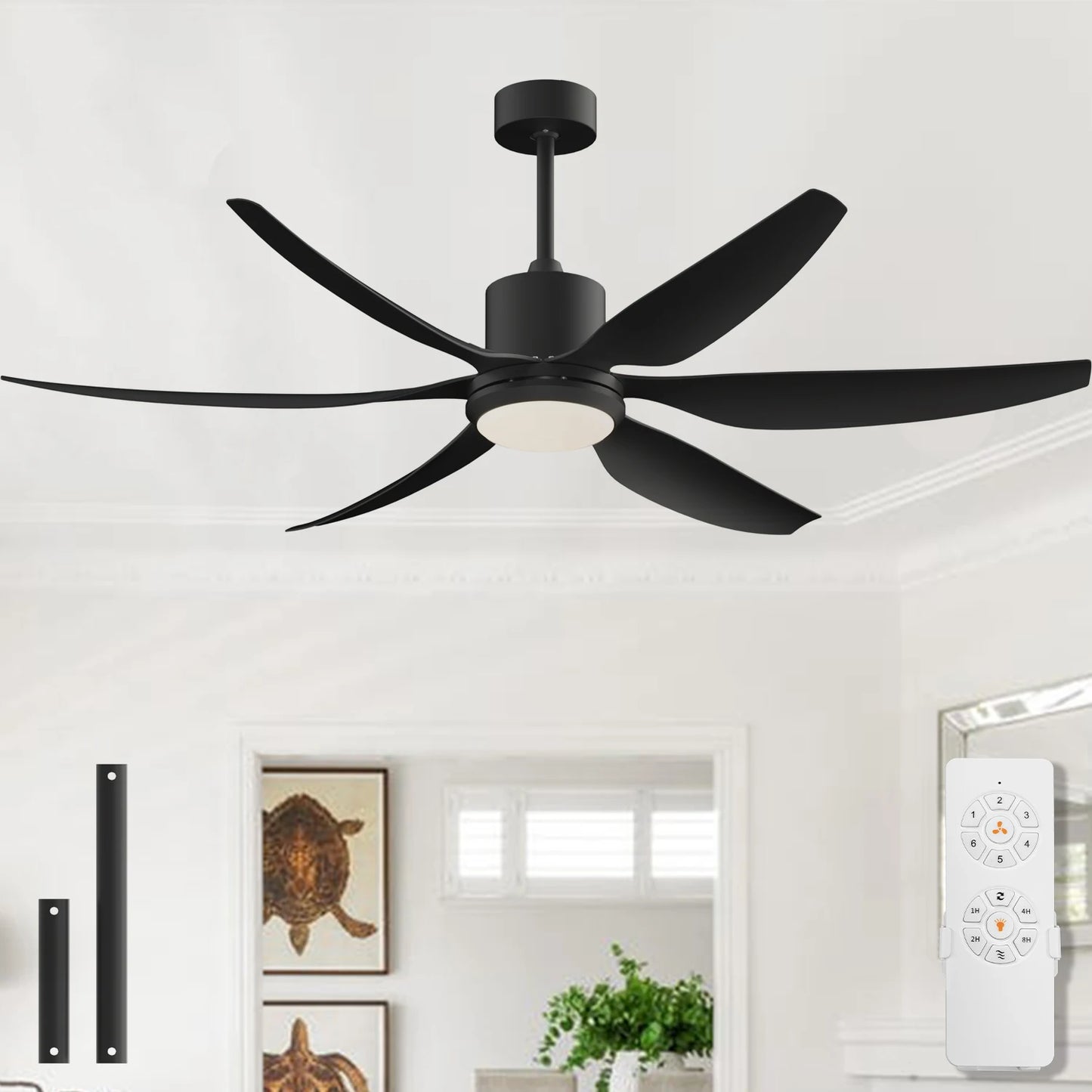 66" Large Ceiling Fan with Light