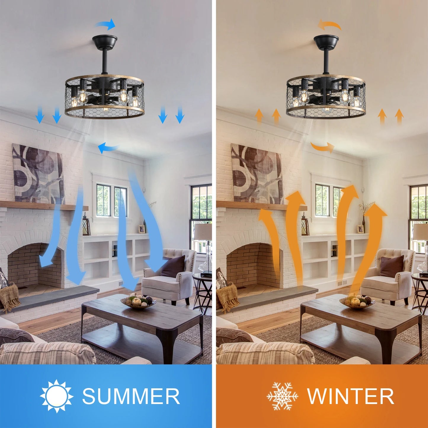 20" Cage Ceiling Fan