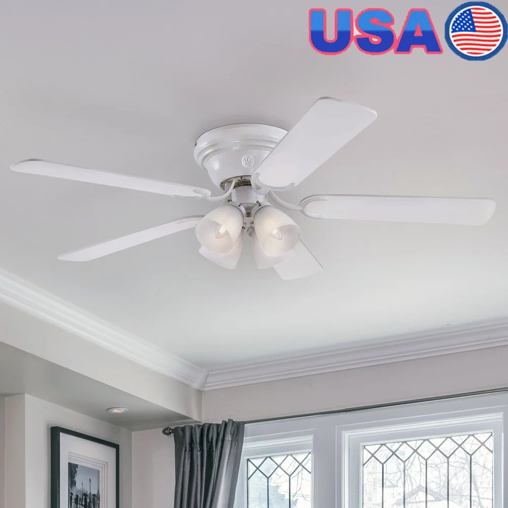 52" Reversible Blade Ceiling Fan with Light