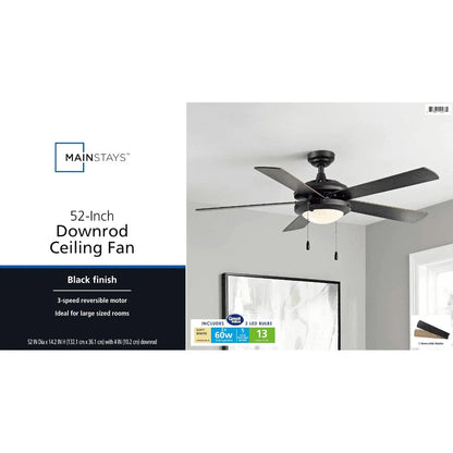 52 Inch Indoor Ceiling Fan with Light