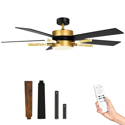 60" Crystal Ceiling Fan with Light