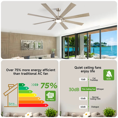 62/72-inch Industrial Ceiling Fan with Light