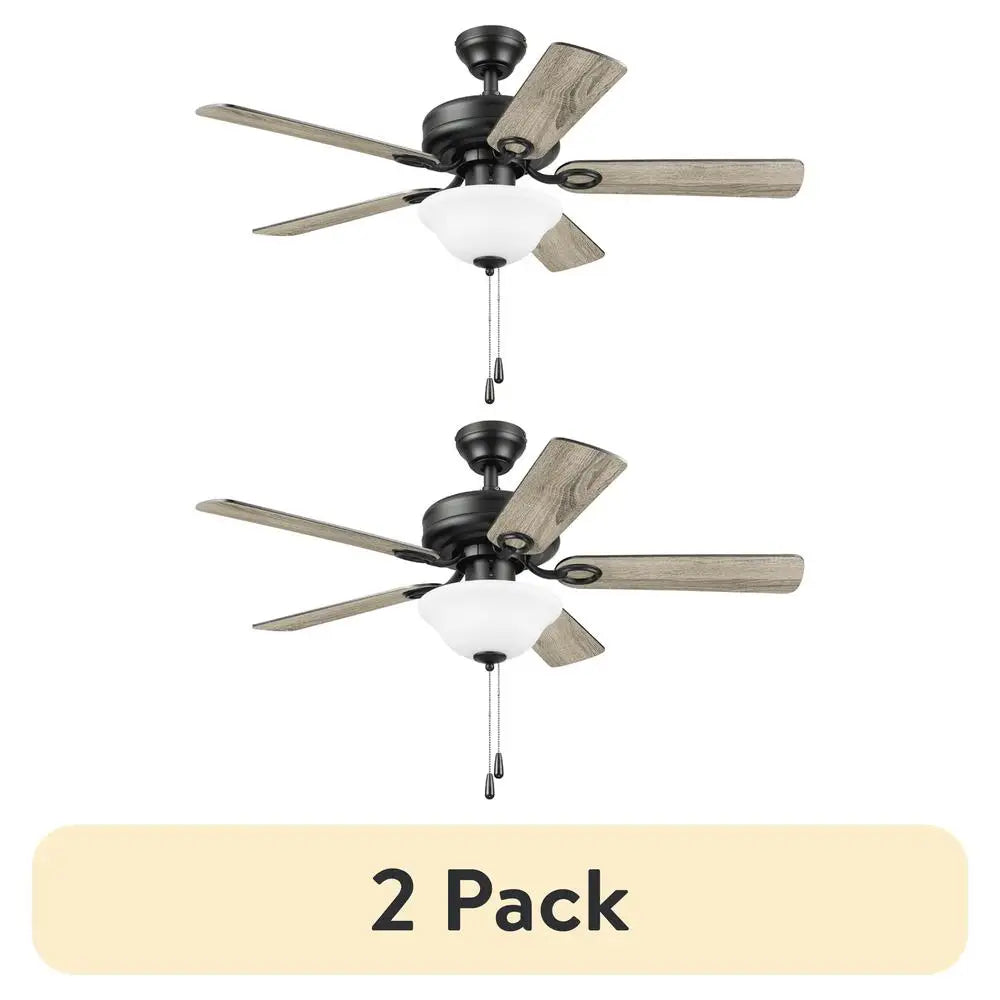 44" Black Ceiling Fan with Light